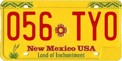 NM license plate 056TYO