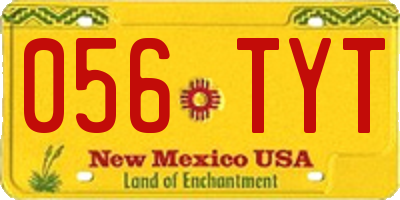 NM license plate 056TYT