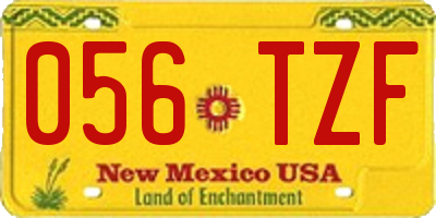 NM license plate 056TZF