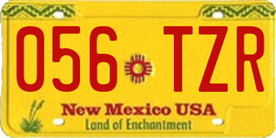 NM license plate 056TZR