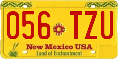 NM license plate 056TZU