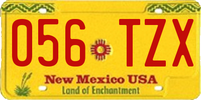 NM license plate 056TZX