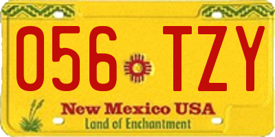 NM license plate 056TZY