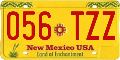 NM license plate 056TZZ