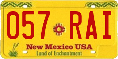 NM license plate 057RAI