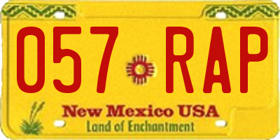 NM license plate 057RAP