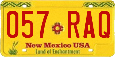 NM license plate 057RAQ