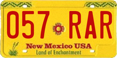 NM license plate 057RAR