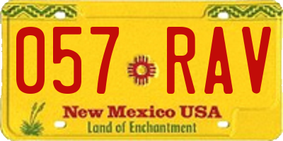 NM license plate 057RAV