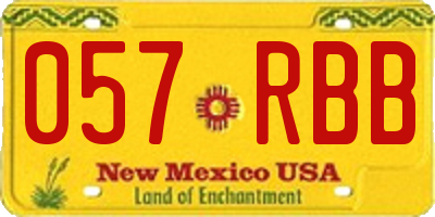 NM license plate 057RBB