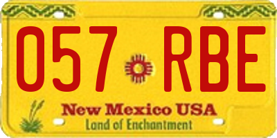 NM license plate 057RBE
