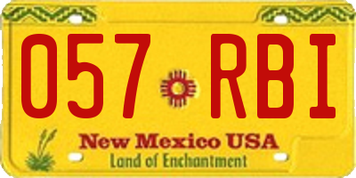 NM license plate 057RBI