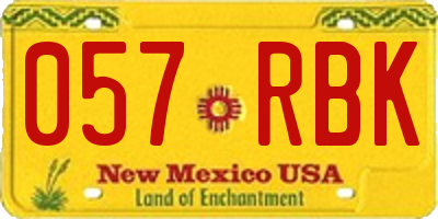 NM license plate 057RBK