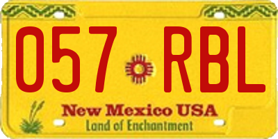 NM license plate 057RBL