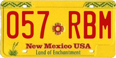 NM license plate 057RBM