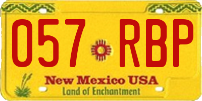 NM license plate 057RBP