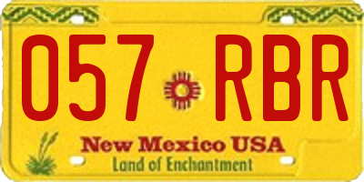 NM license plate 057RBR