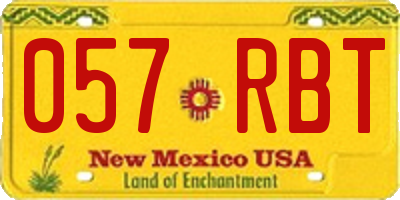 NM license plate 057RBT