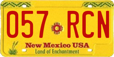 NM license plate 057RCN