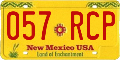 NM license plate 057RCP