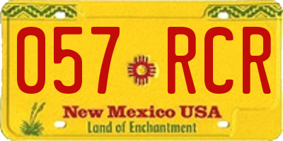 NM license plate 057RCR