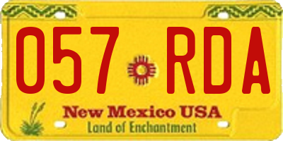 NM license plate 057RDA