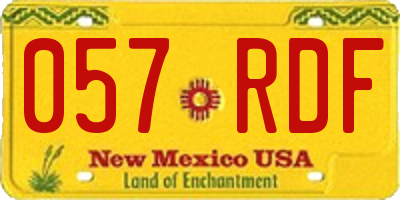 NM license plate 057RDF