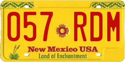 NM license plate 057RDM