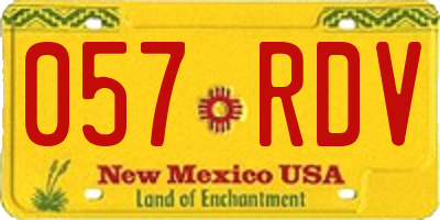 NM license plate 057RDV