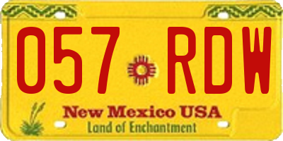 NM license plate 057RDW