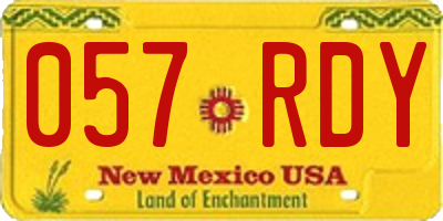 NM license plate 057RDY