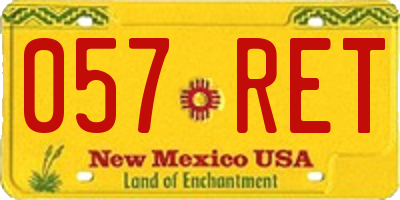 NM license plate 057RET