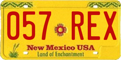 NM license plate 057REX