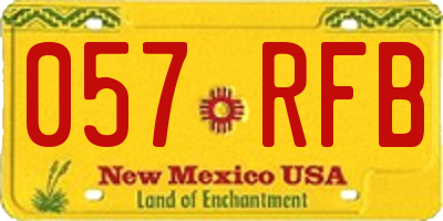 NM license plate 057RFB