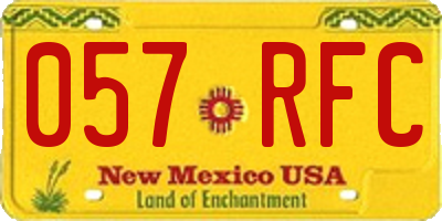 NM license plate 057RFC