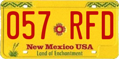 NM license plate 057RFD