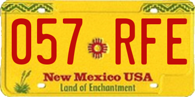 NM license plate 057RFE