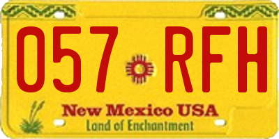 NM license plate 057RFH