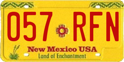 NM license plate 057RFN