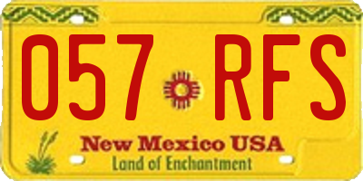NM license plate 057RFS