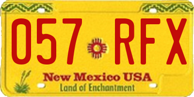 NM license plate 057RFX