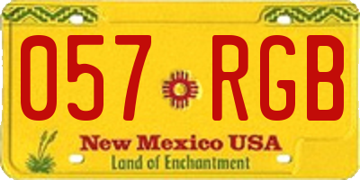 NM license plate 057RGB