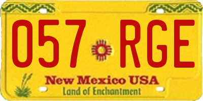 NM license plate 057RGE