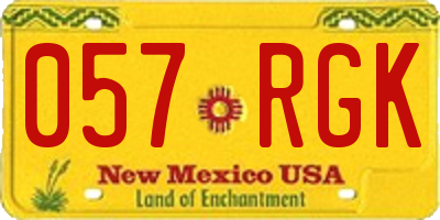 NM license plate 057RGK