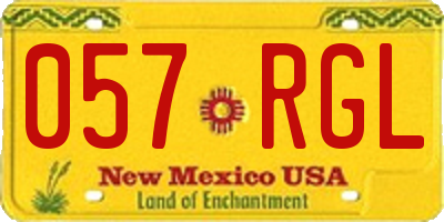 NM license plate 057RGL