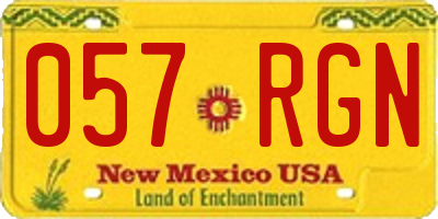 NM license plate 057RGN