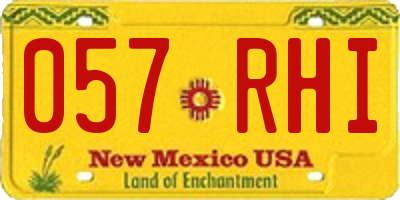 NM license plate 057RHI