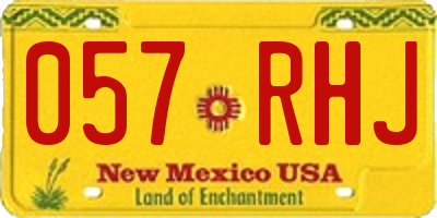 NM license plate 057RHJ