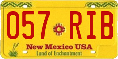 NM license plate 057RIB