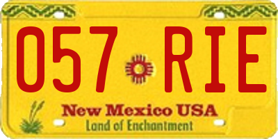 NM license plate 057RIE